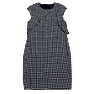 St John Sz 10 Dress Polka Dot Black White Silk Jersey Classic Designer Luxury